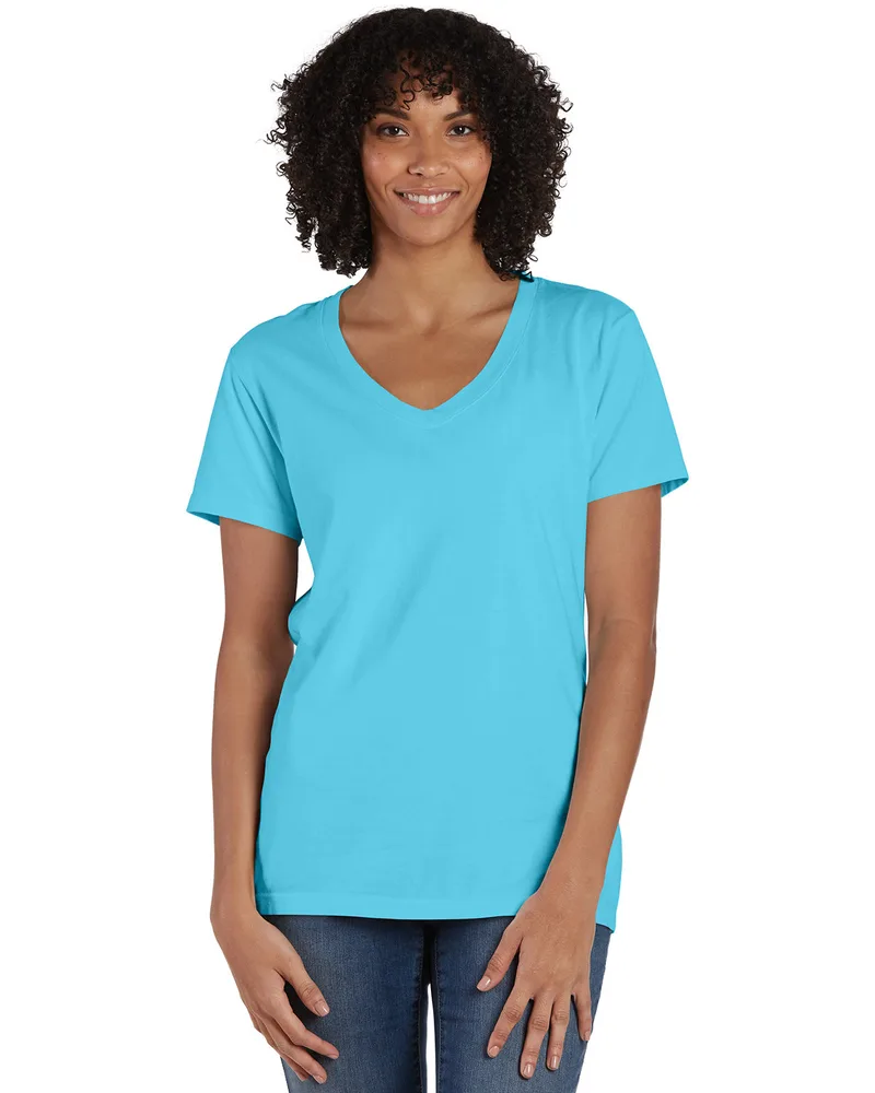 COMFORT WASH Ladies' V-Neck T-Shirt view 4
