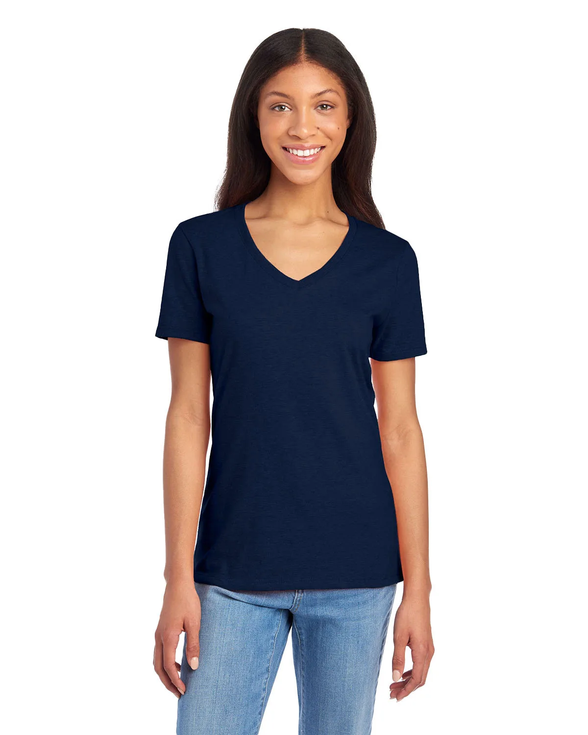 Jerzees Ladies' Premium Blend V-Neck T-Shirt view 7