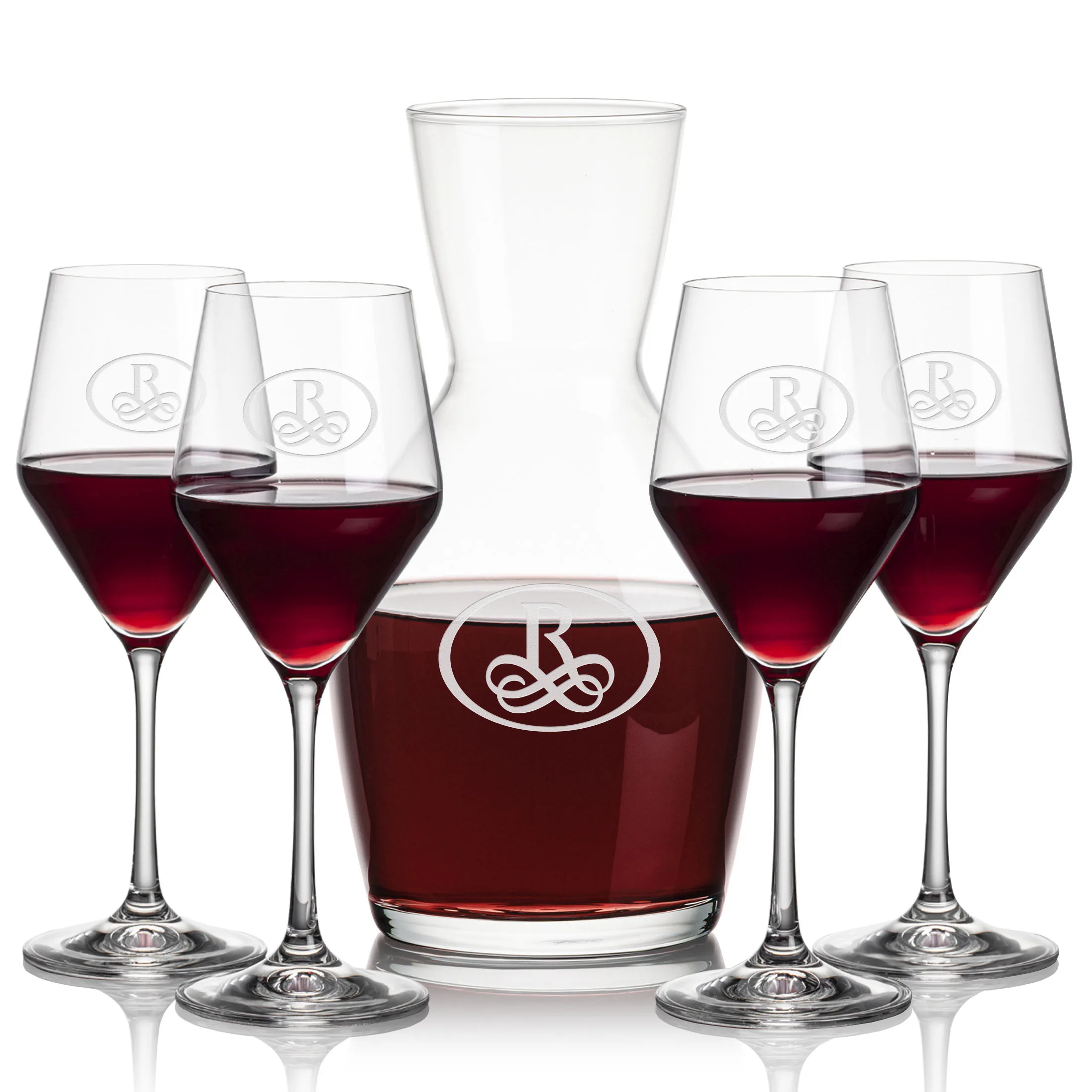 Stemmed Set, Bengston Wine Set, Carafe & 4 Wine