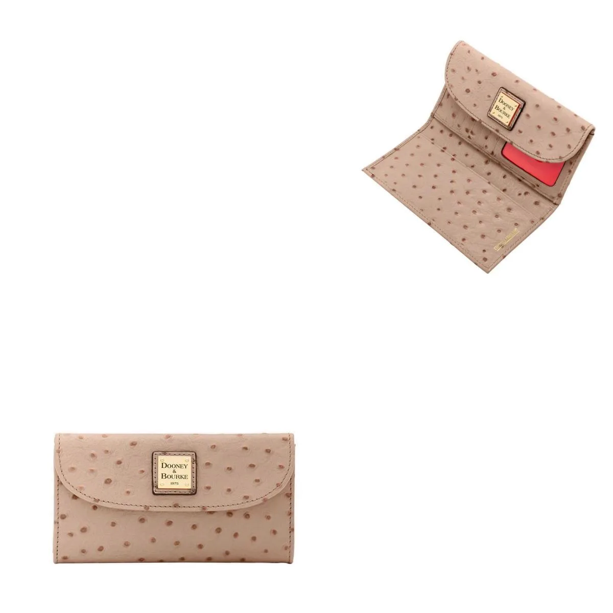 Dooney & Bourke Ostrich Continental Clutch - Light Taupe