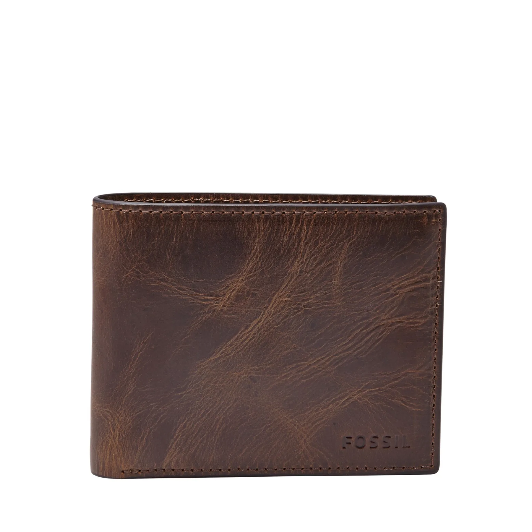 Fossil Derrick Leather RFID Bifold with Flip ID Wallet
