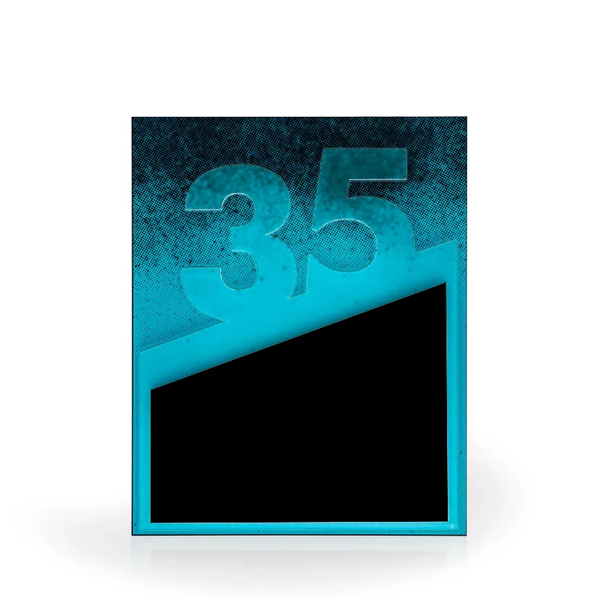 35 Year Flow Acrylic Award Plaque view 2