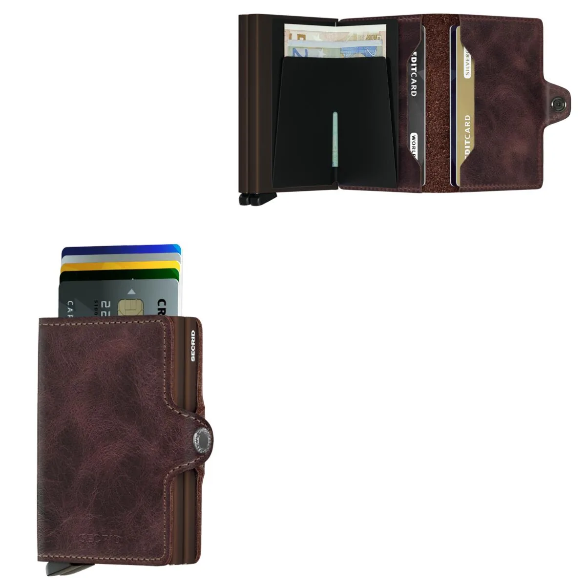 Secrid Twinwallet Vintage Leather - Chocolate Brown