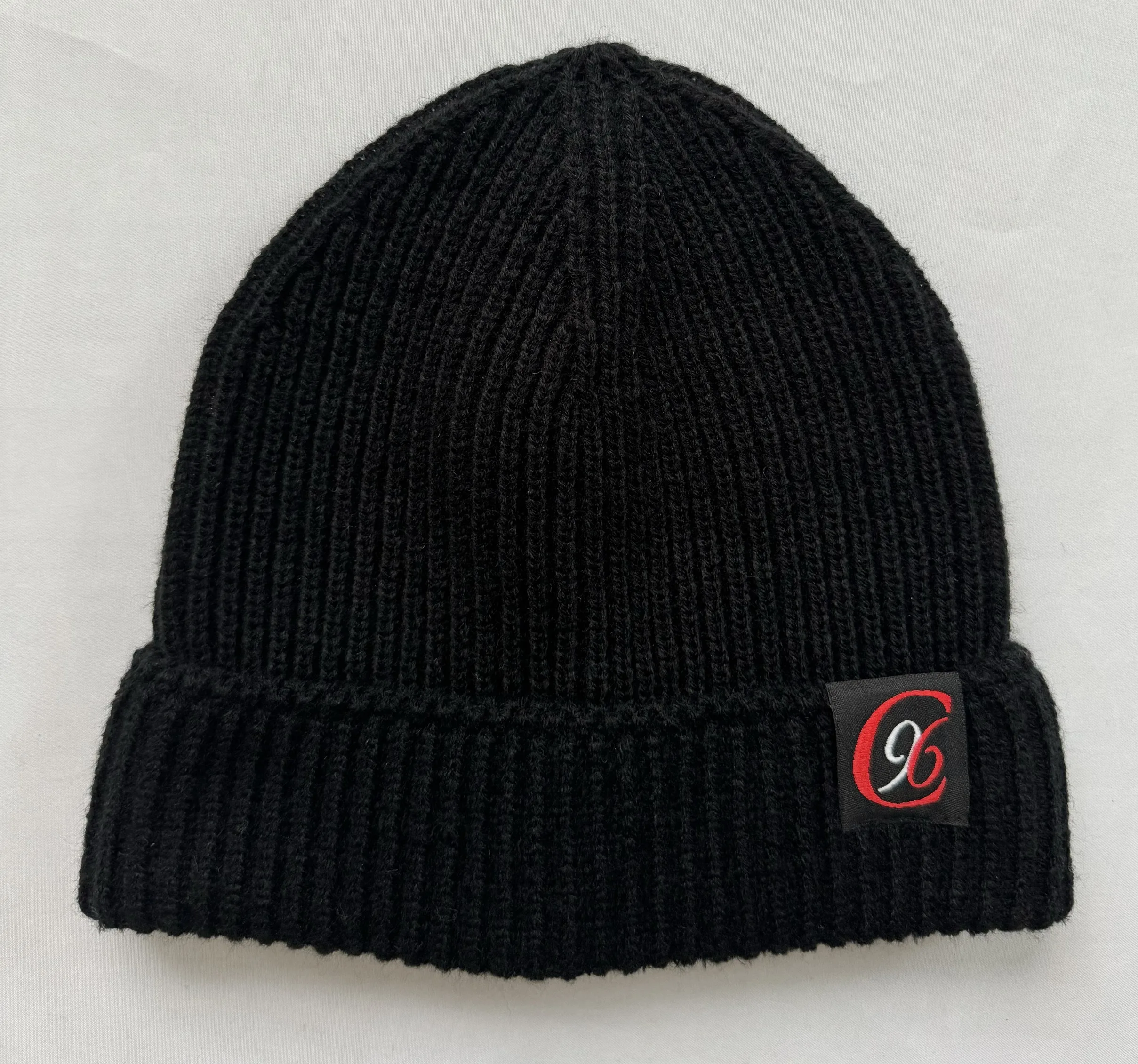 Cable Knitted Beanie with Flip-Up Cuff (Single Layer) includes Woven Label