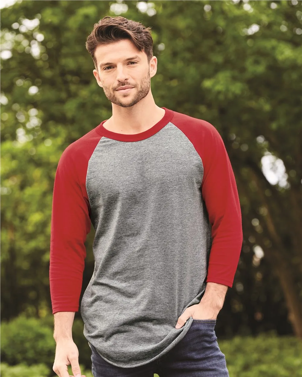 Augusta Sportwear® Three-Quarter Sleeve Baseball Jersey view 2