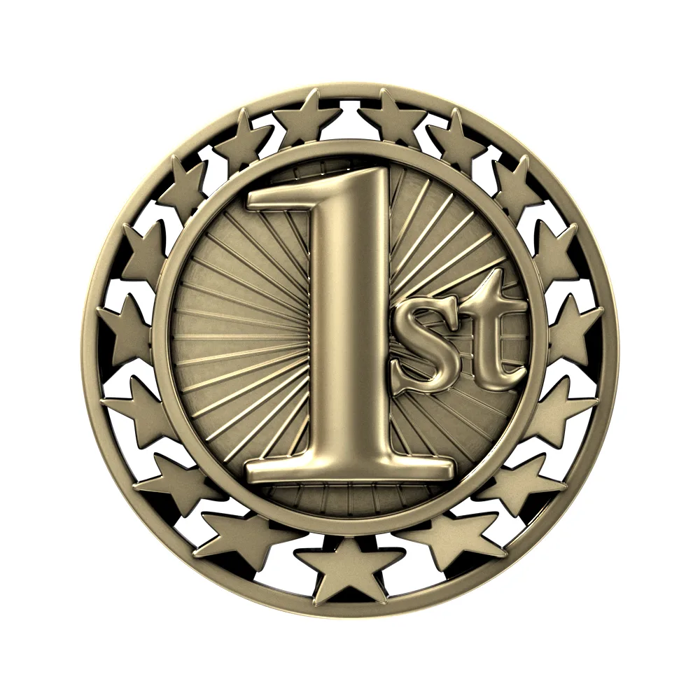 Antique 1st Place Star Medal (2-1/2")