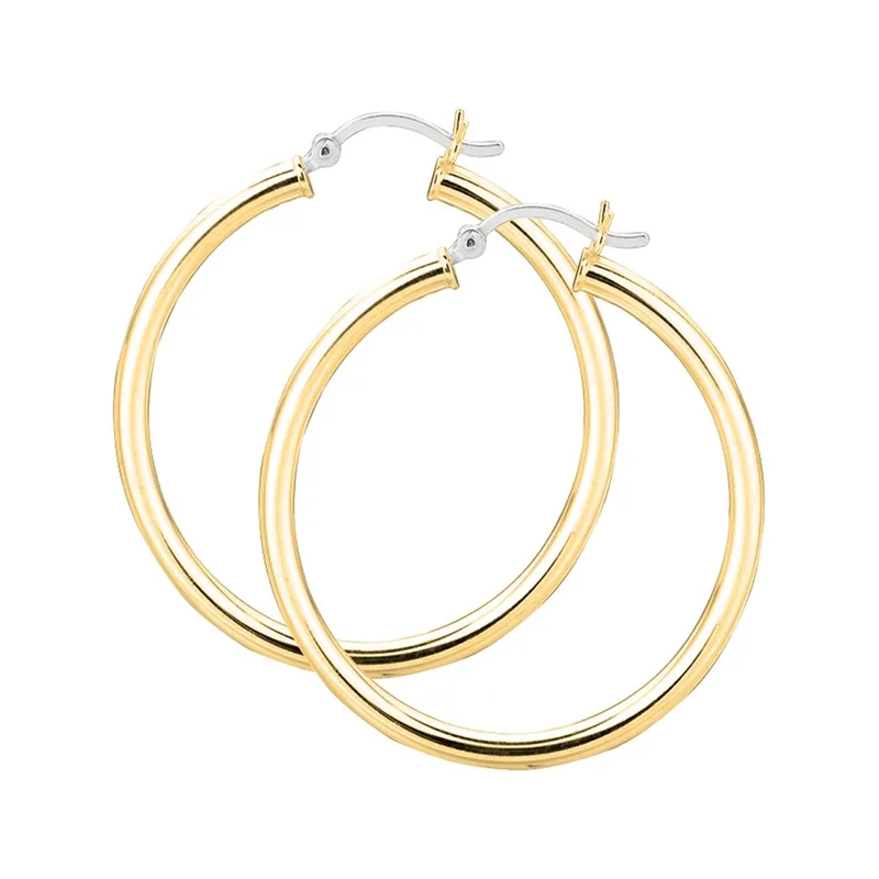 Jilco Inc Hoop Earrings - Yellow Gold 25mm