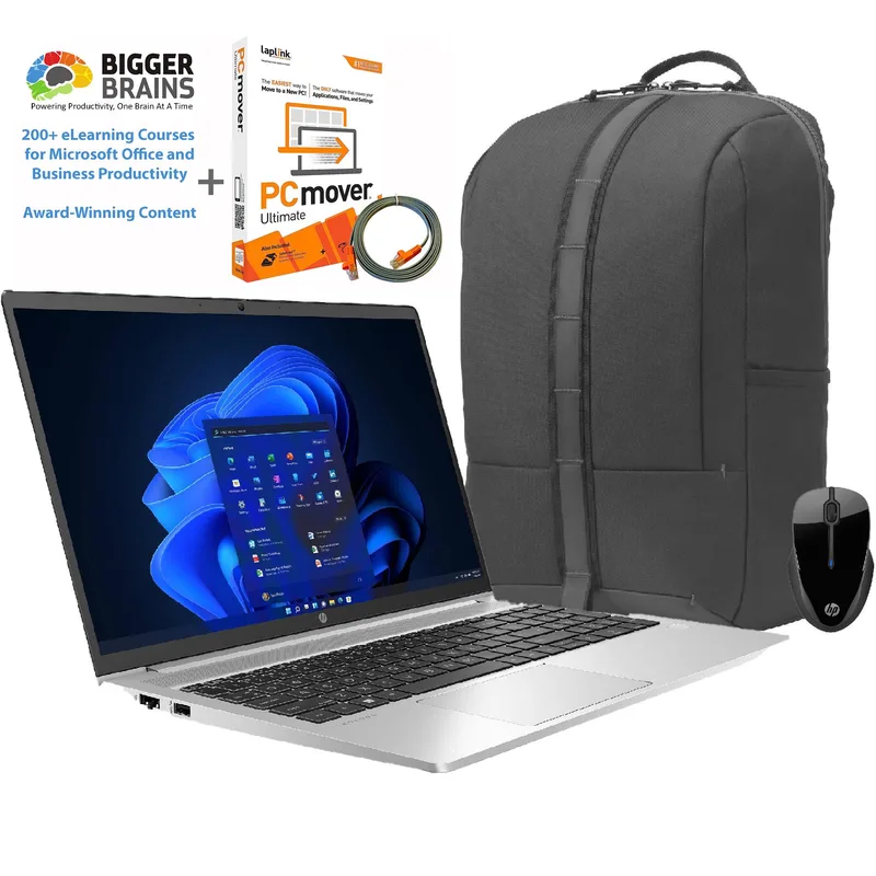 Hewlett Packard Probook 15.6" Windows 11 Pro Notebook, Backpack And Wireless Mouse