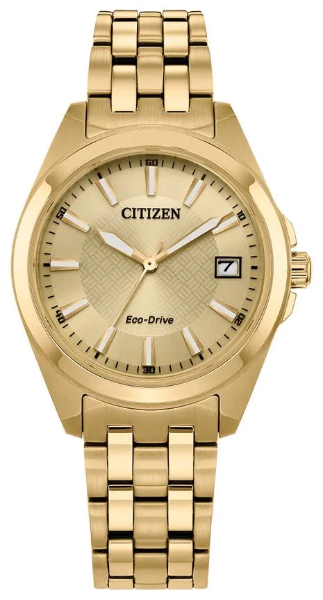 Citizen Watch Ladies' Classic Peyten Stainless Steel Bracelet Watch, Champagne Dial