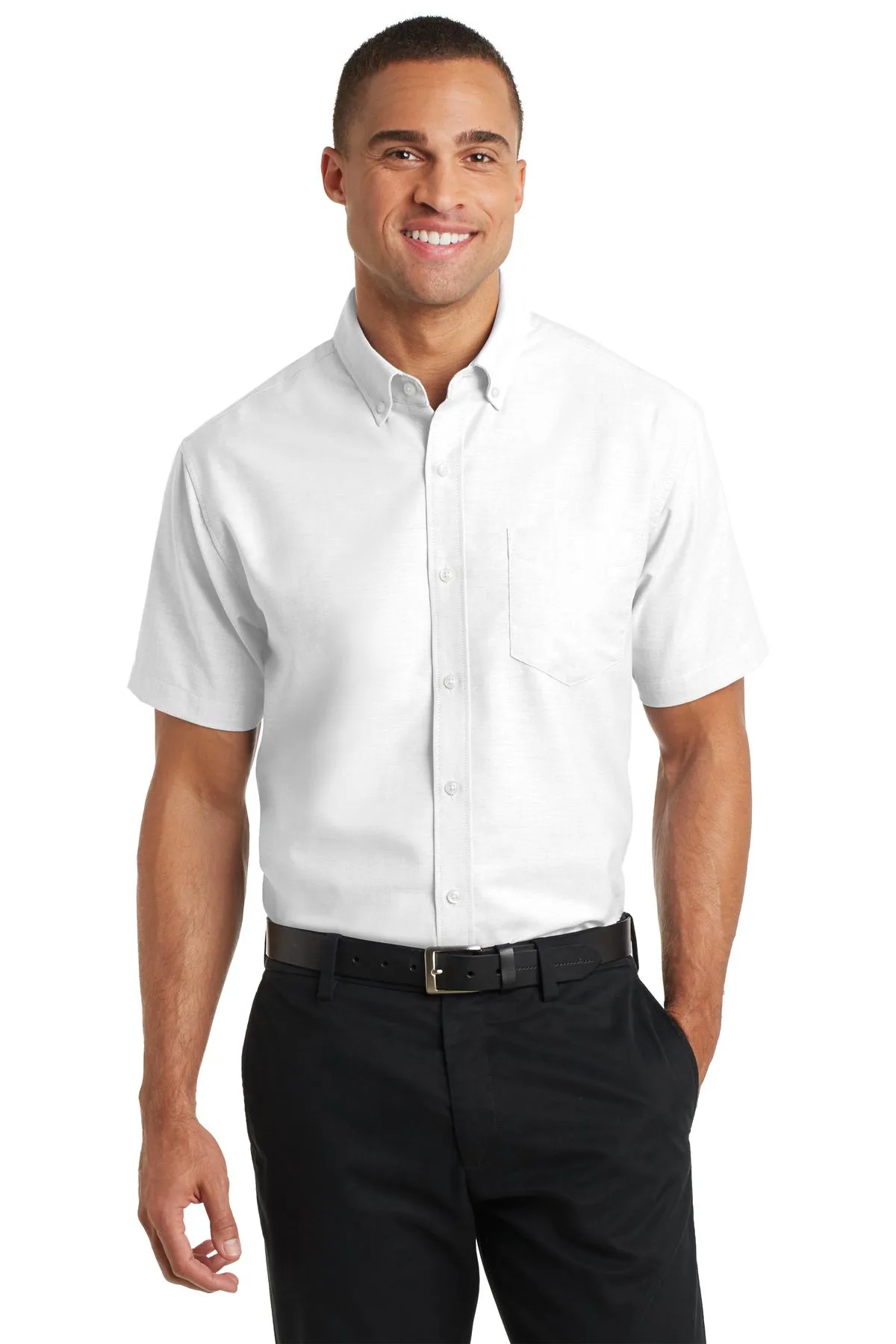 Port Authority® Short Sleeve SuperPro™ Oxford Shirt. view 4