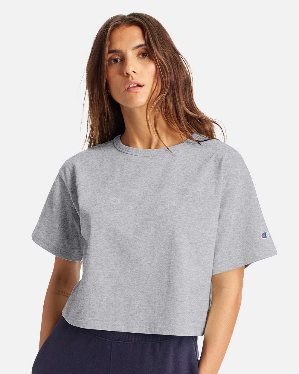Champion® Women's Heritage Jersey Cropped T-Shirt view 3