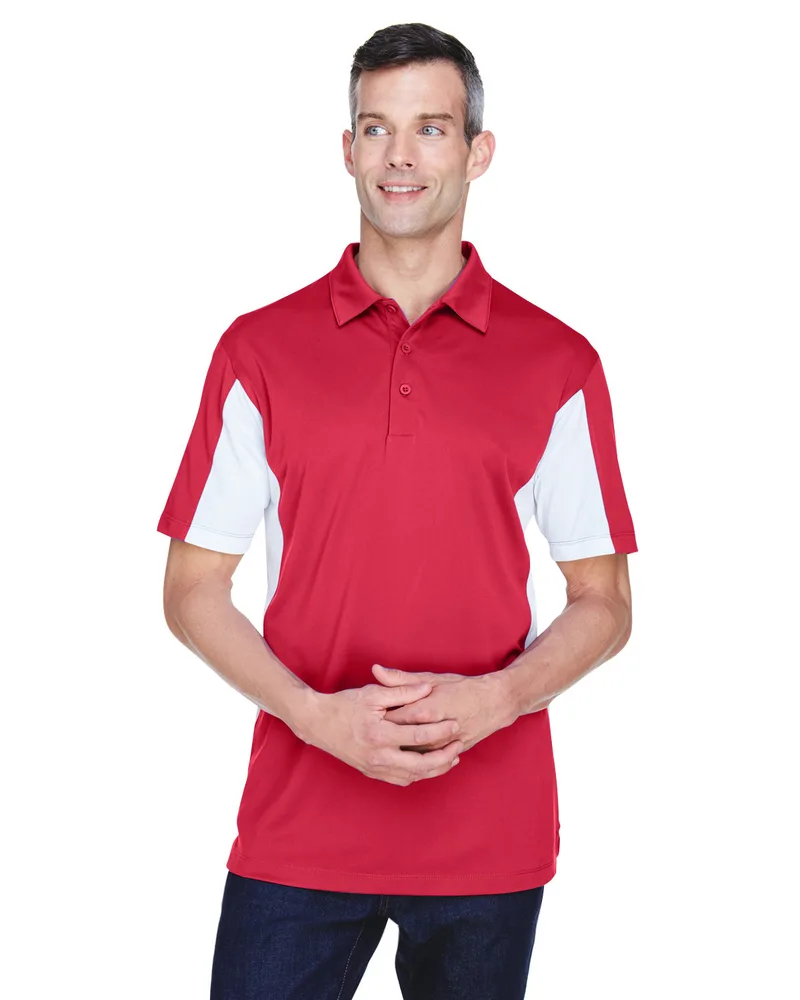 Harriton Men's Side Blocked Micro-Piqué Polo