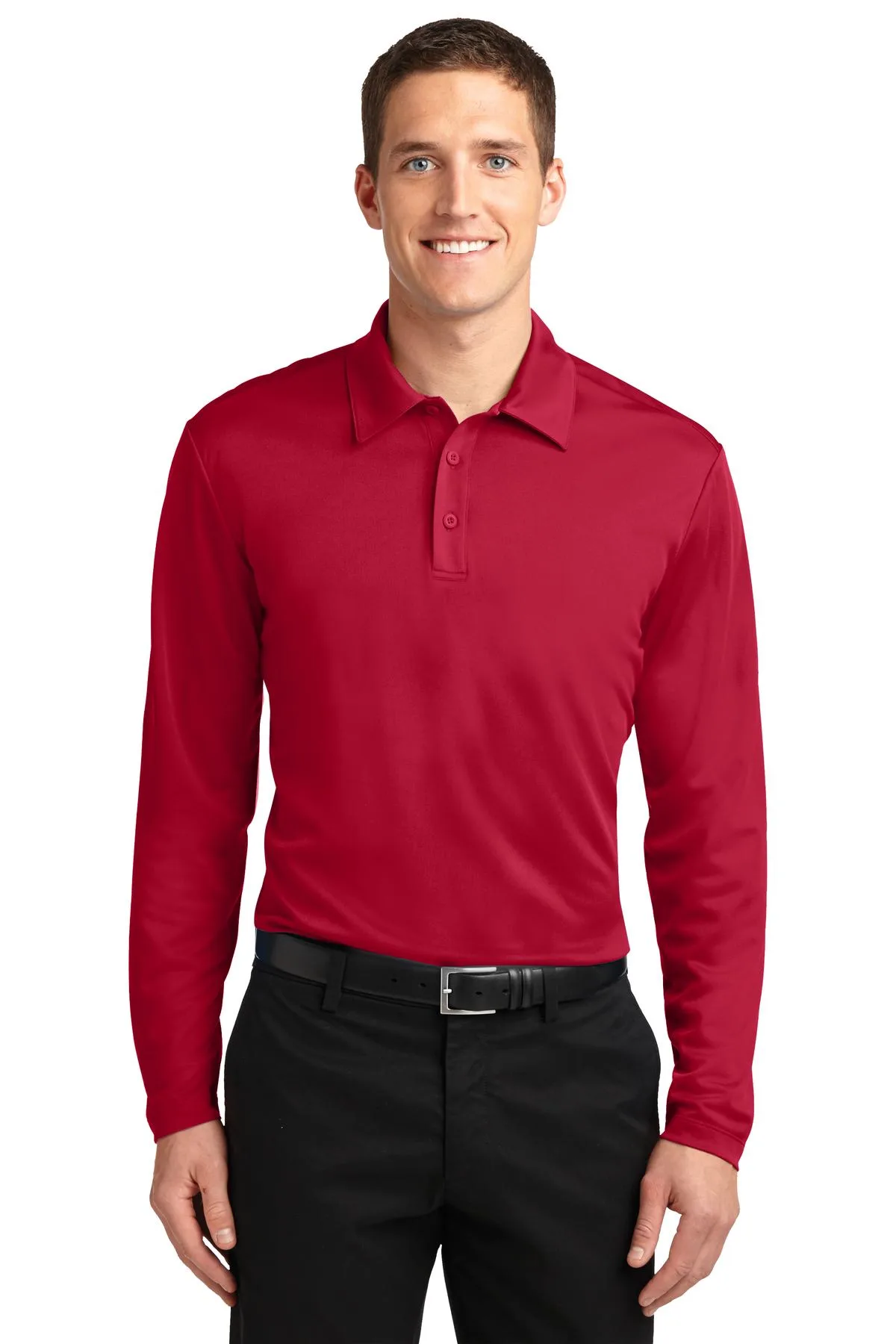Port Authority® Silk Touch™ Performance Long Sleeve Polo. view 3