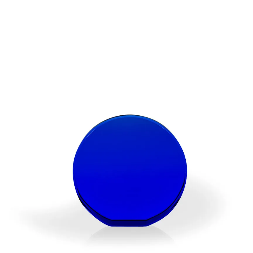 Brielle Blue Crystal Beveled Circle with Flat Bottom, Small view 2