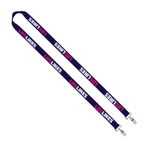 IMPORT Rush 5/8" Dye-Sublimated 2-Ended Lanyard with Dual Sewn Silver Metal Split-Ring view 5