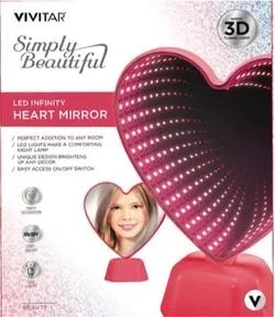 Vivitar® LED Infinity Coral Heart Shaped Vanity Mirror