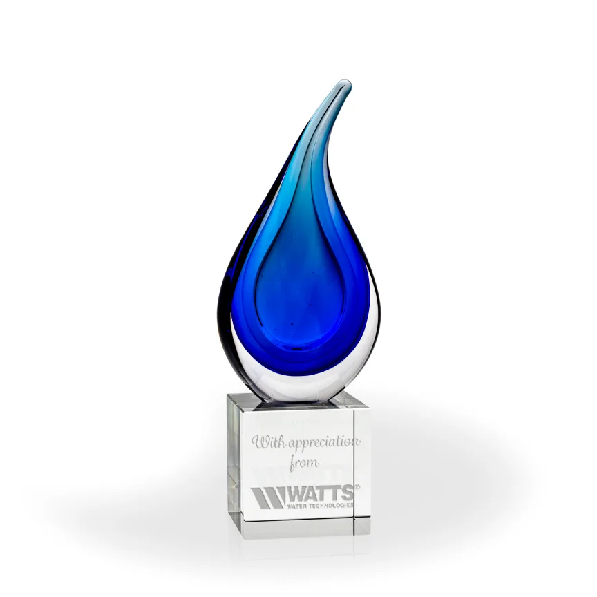 Elaine Art Glass Award - Clear Cube