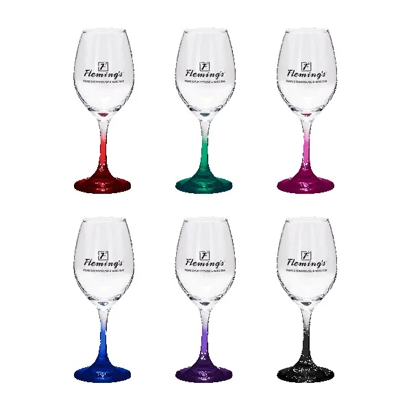 Chilled 10 oz Rioja White Wine Glasses with Color Bottom