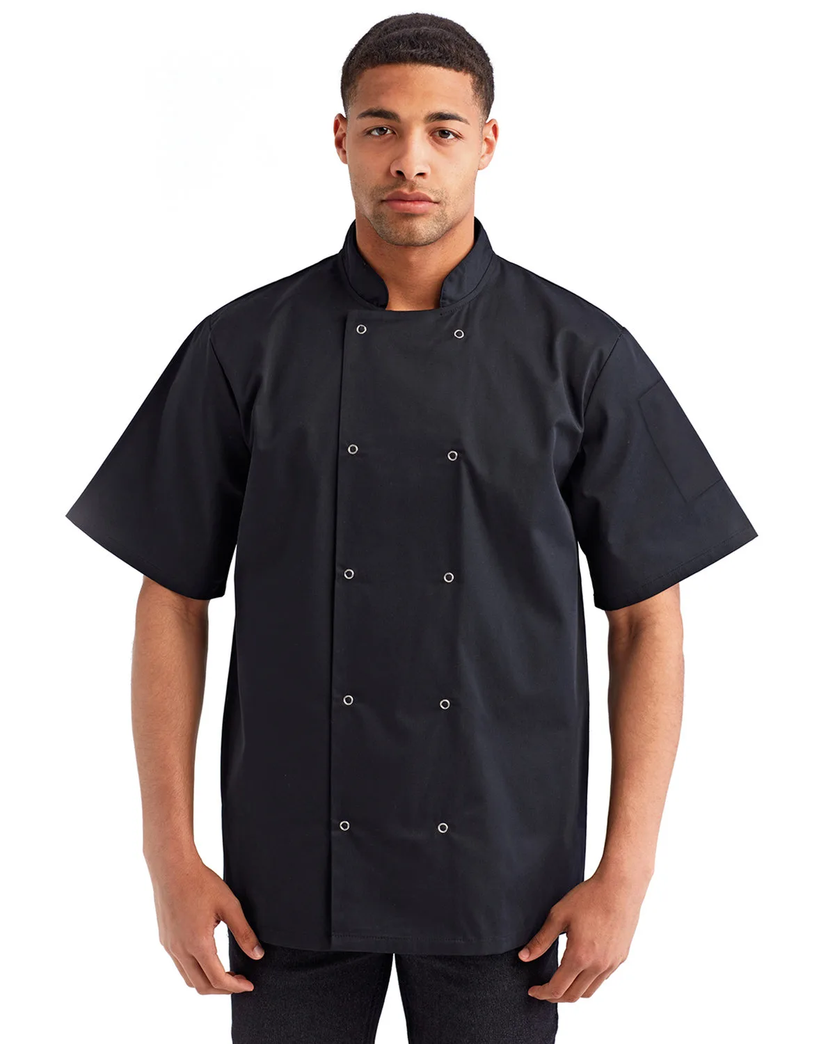 Artisan Collection by Reprime® Unisex Studded Front Short-Sleeve Chef's Jacket