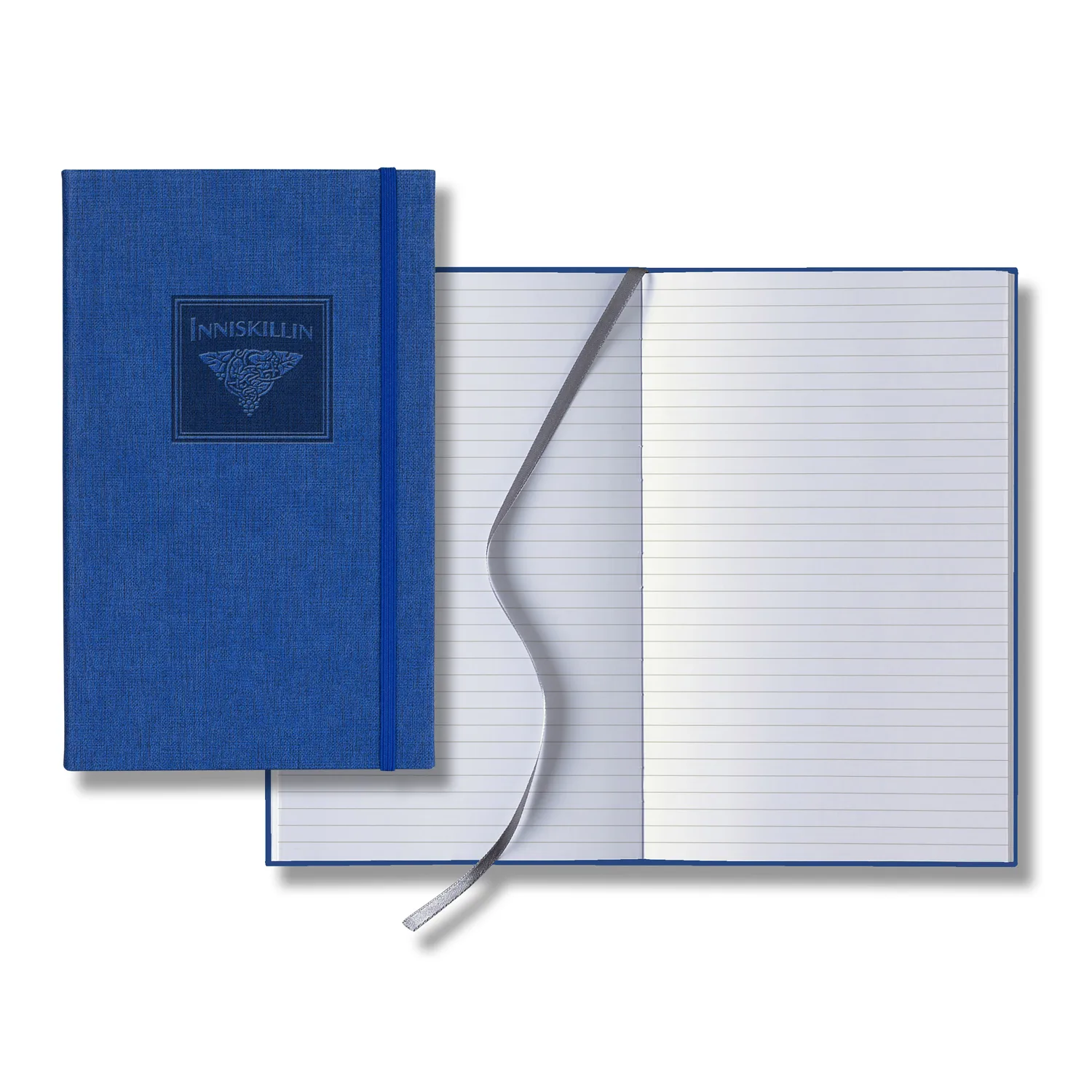 Castelli Linen Banded Medio Lined White Page Journal view 4