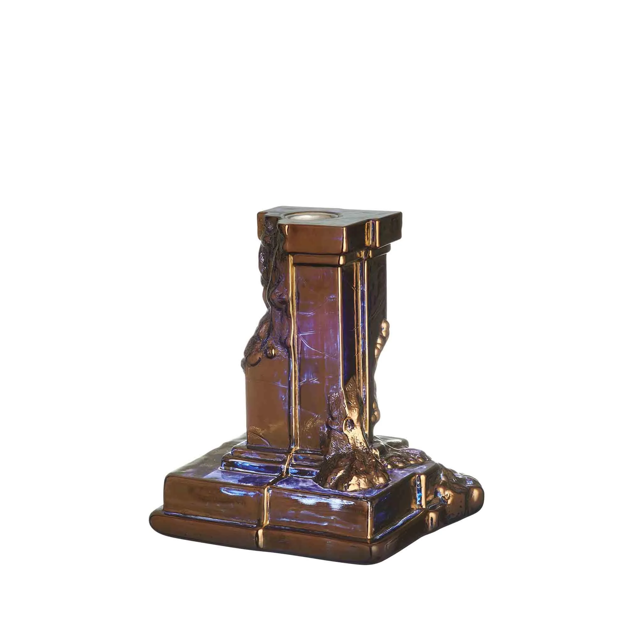 Kosta Boda Rocky Baroque Candlestick Glossy Glaze Medium