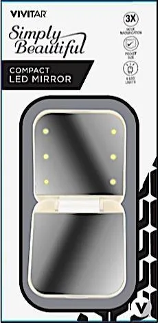 Vivitar® Lighted Compact LED White Mirror