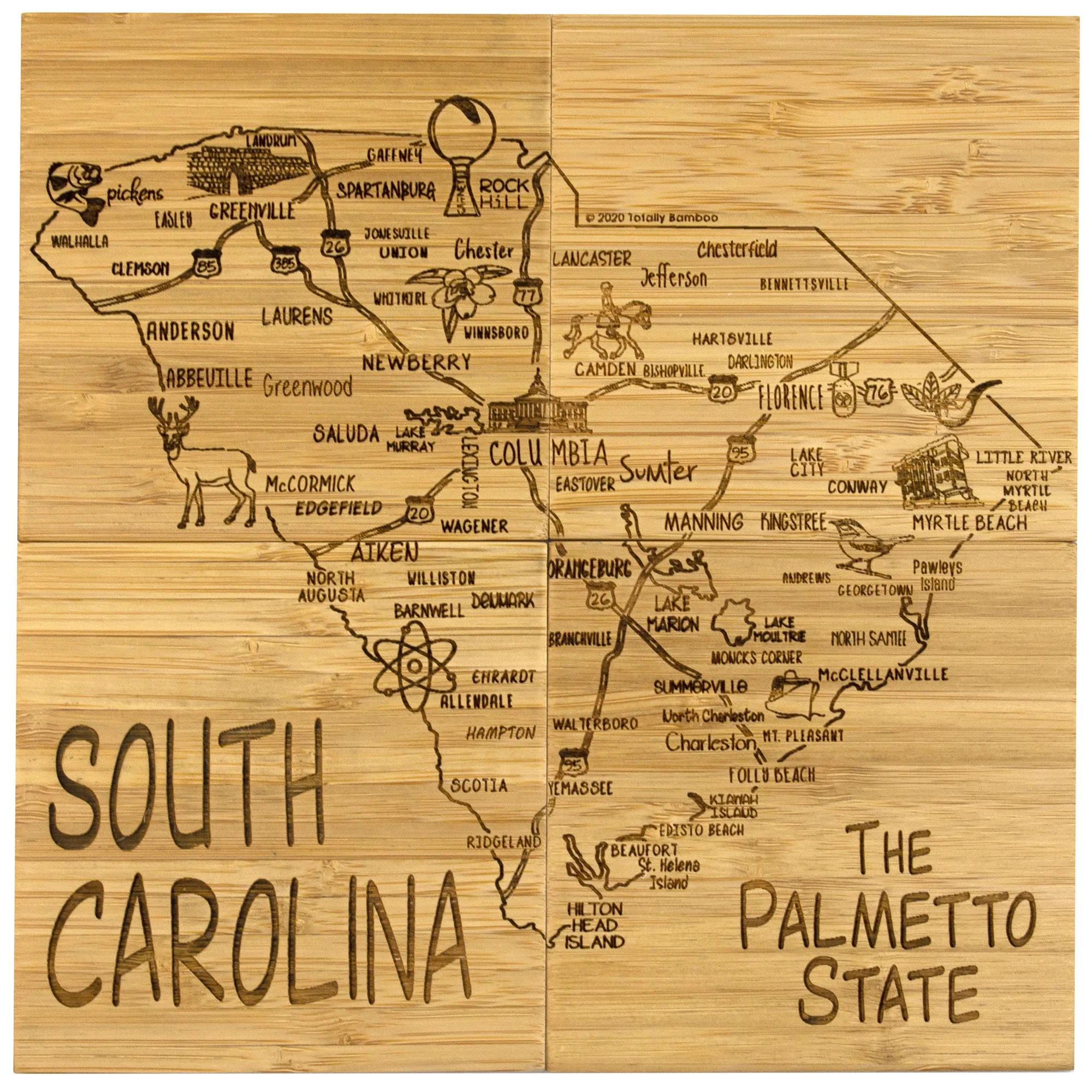 South Carolina Puzzle Coaster Set view 3