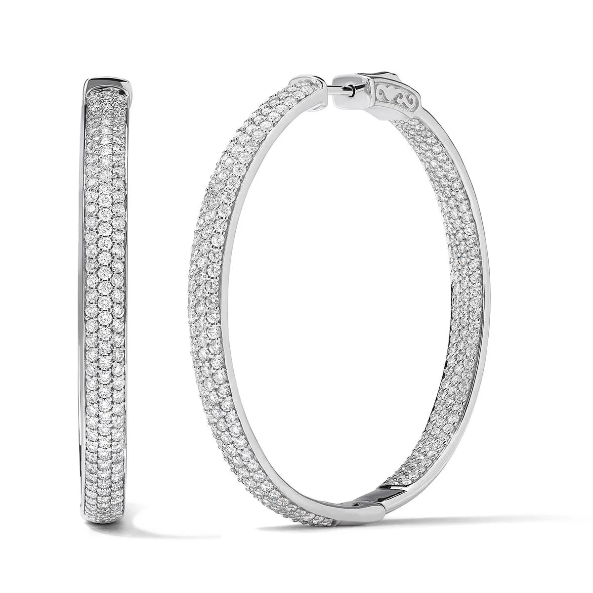 Jilco Inc Diamond Pave Hoop Earrings