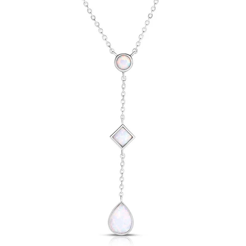 Jilco Inc Opal Lariat Necklace - Sterling Silver