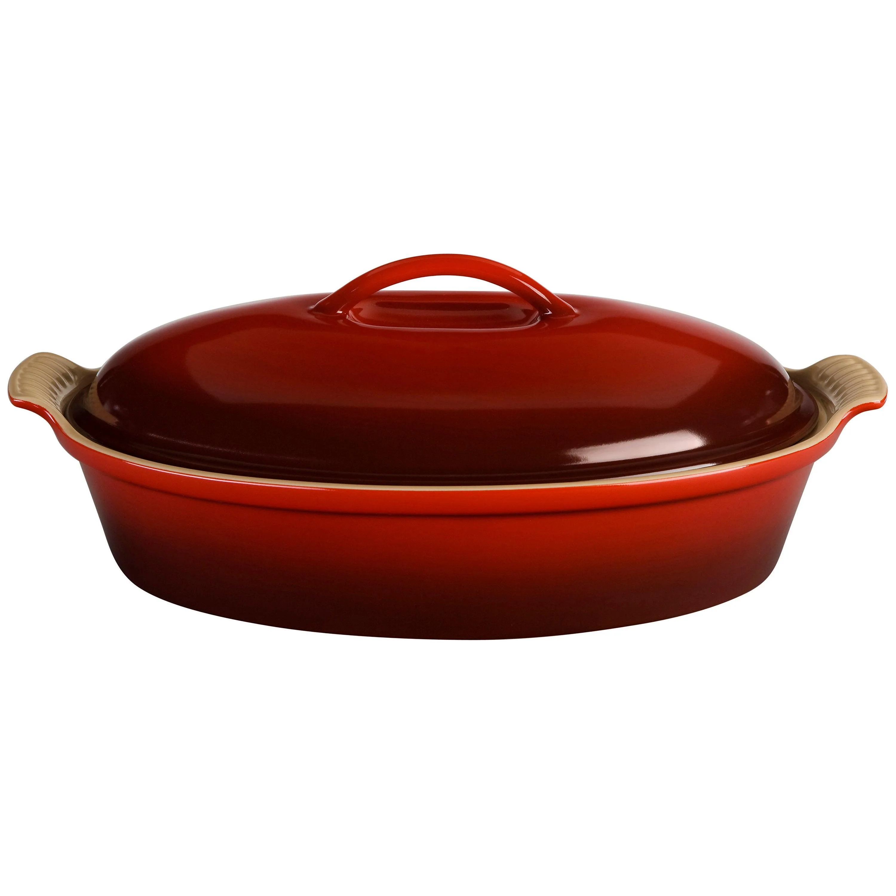 Le Creuset 4Qt Heritage Stoneware Covered Oval Casserole Cerise