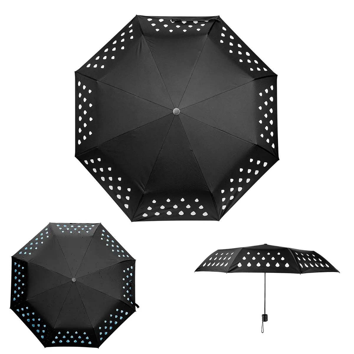 42" Color Changing Umbrella With 100% Rpet Canopy view 3