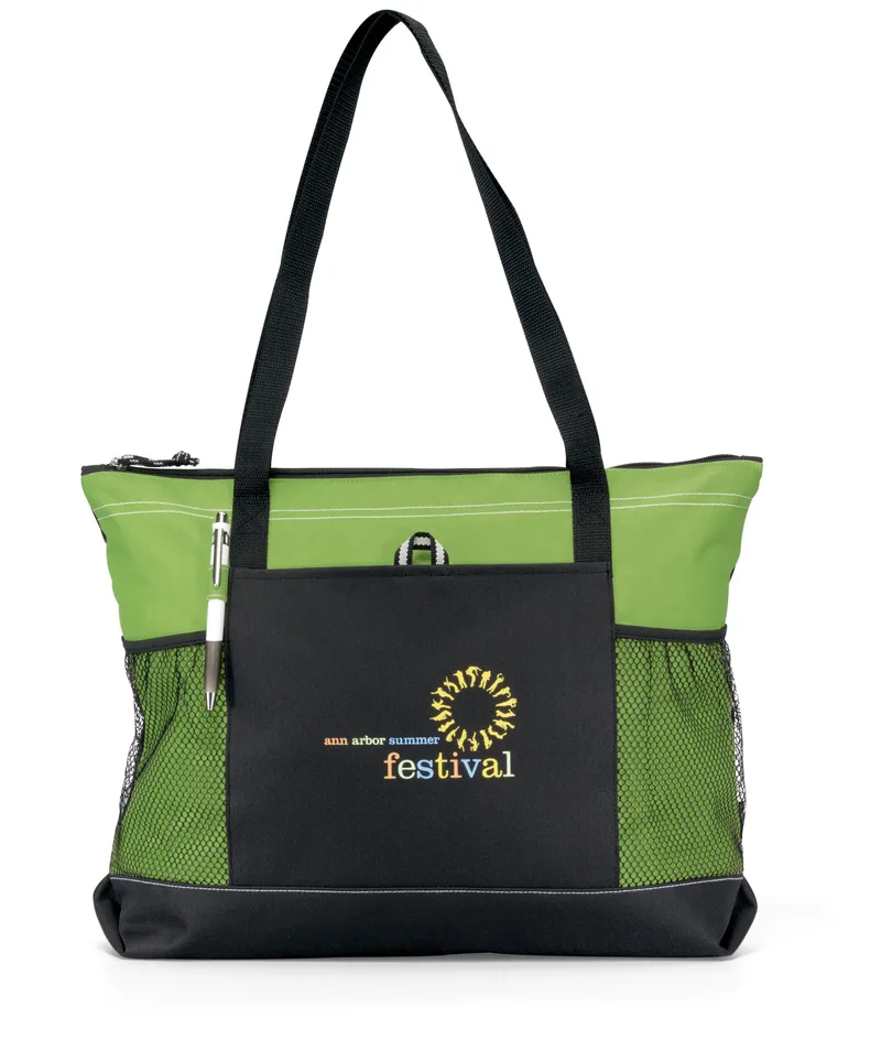 Select Zippered Tote - Apple Green