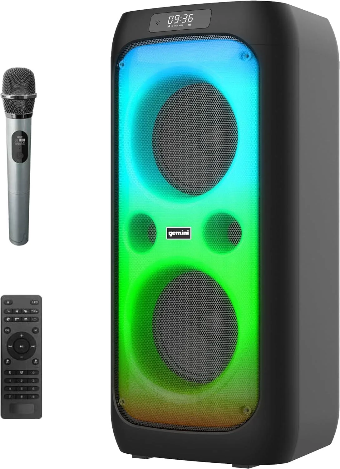 Gemini Dual 6.5" Portable Bluetooth Boombox w/Led Party Lighting