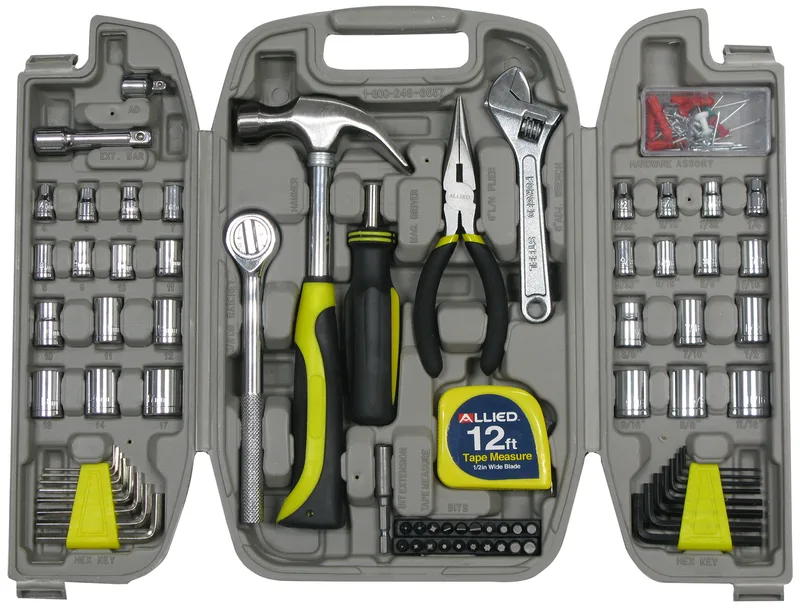 Allied 120-Piece Home Repair Tool Set In Tri-Fold Case