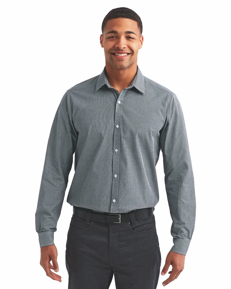 ARTISAN COLLECTION BY REPRIME Men's Microcheck Gingham Long-Sleeve Cotton Shirt