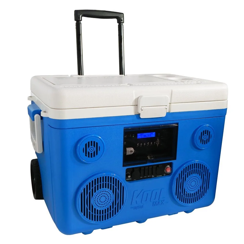 Koolmax 40 Quart Wheeled Cooler Bluetooth PA and Power Station