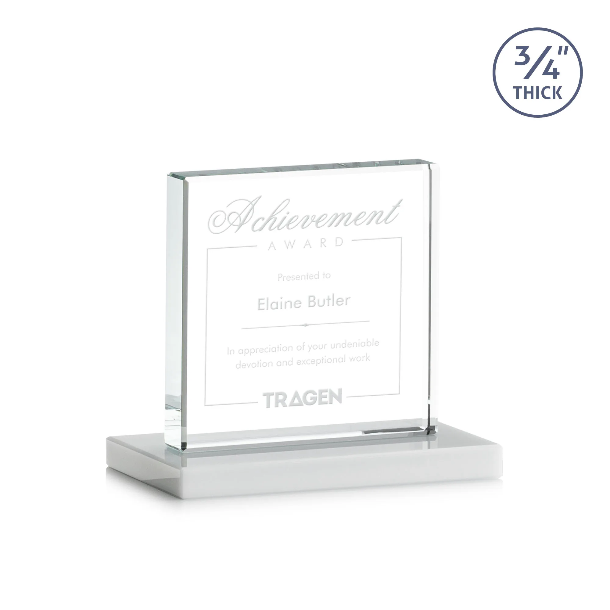 Deep Etch, Standard base, White, 5" x 4.375" x 3"