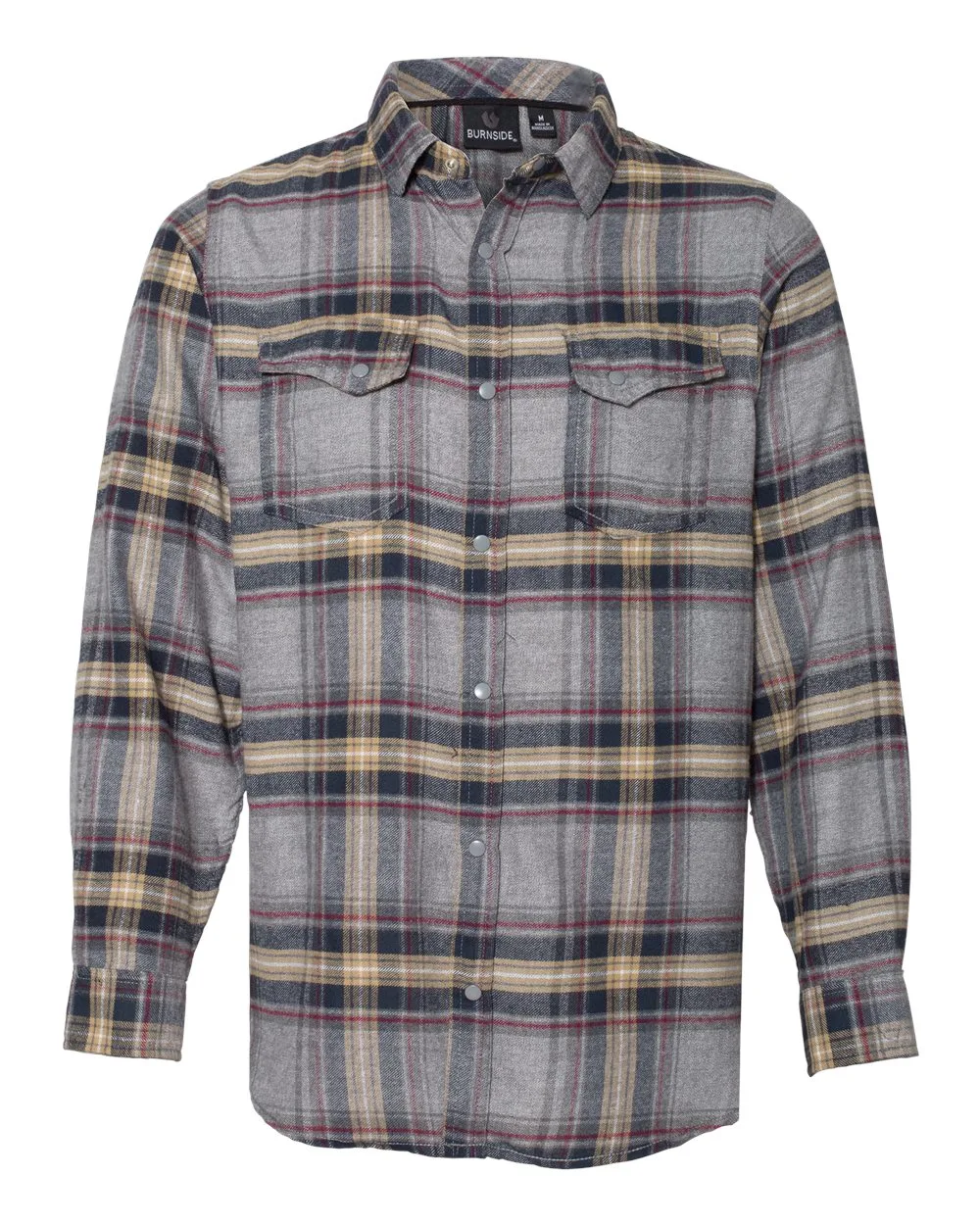 Burnside® Snap Front Long Sleeve Plaid Flannel Shirt view 5
