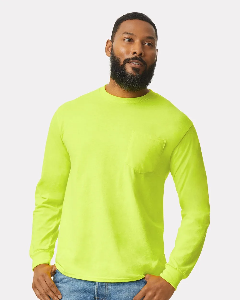 Gildan® Unisex Ultra Cotton® Long Sleeve Pocket T-Shirt view 2