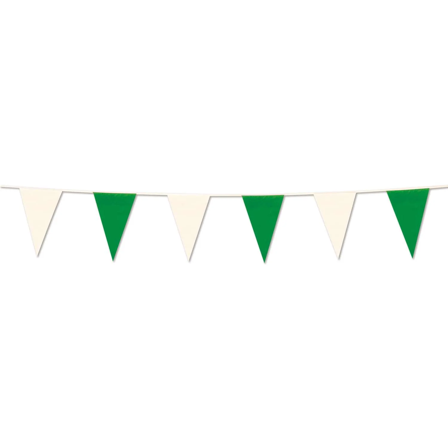 105' Green & White Pennant String view 2