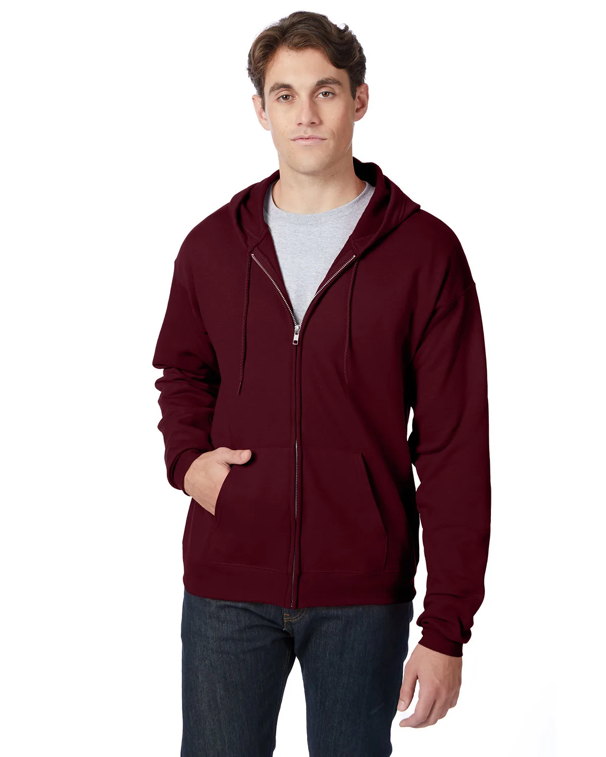 Hanes Printables Adult EcoSmart® Full-Zip Hooded Sweatshirt view 7