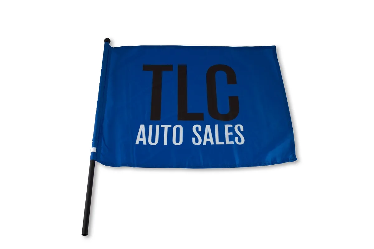 75D Polyester Waving Rally Flag (22"x17" Flag/24" Pole)