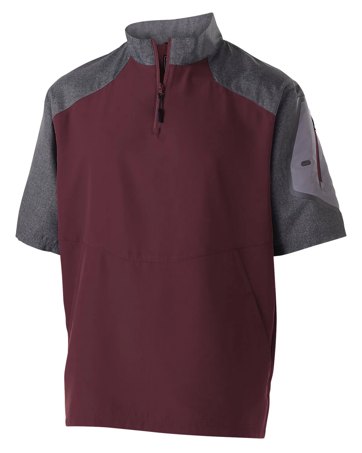 Holloway Unisex Ultra-Lightweight Aero-Tec™ Raider Short-Sleeve Warm-Up Pullover view 3