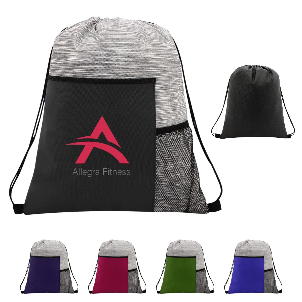 Portage Non-woven Drawstring Bag — Black