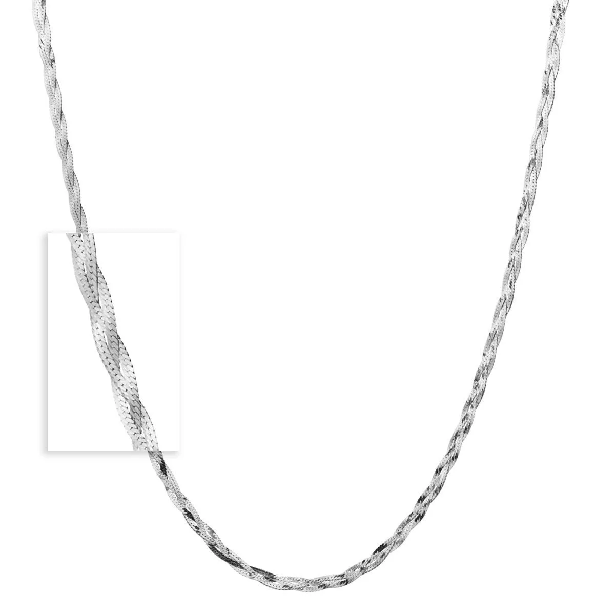 Jilco Inc Braided Herringbone Necklace - Sterling Silver