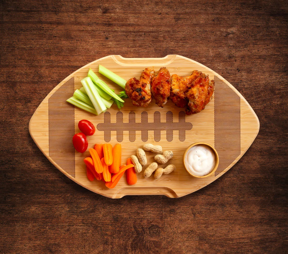 Flip, Serve & Store™ Football Shaped Covered Charcuterie Board view 4