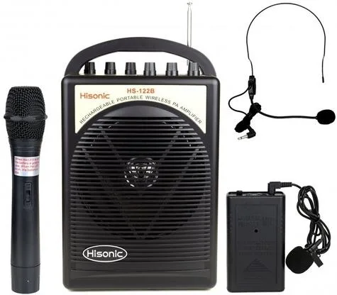 Hisonic® 40 Watts Rechargeable Portable PA System w/Headset & Lapel Mics