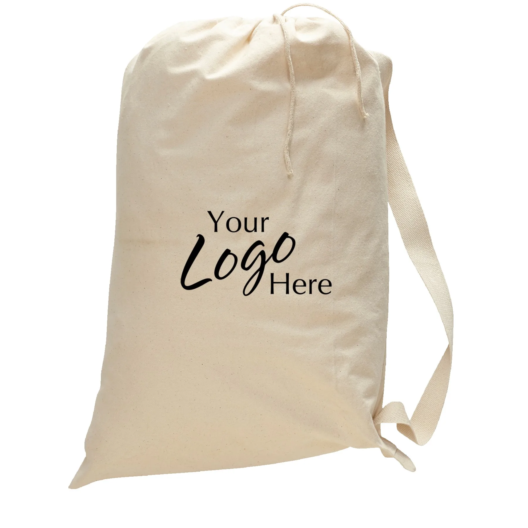 Large Canvas Drawstring Laundry Bag (22"x33") view 2