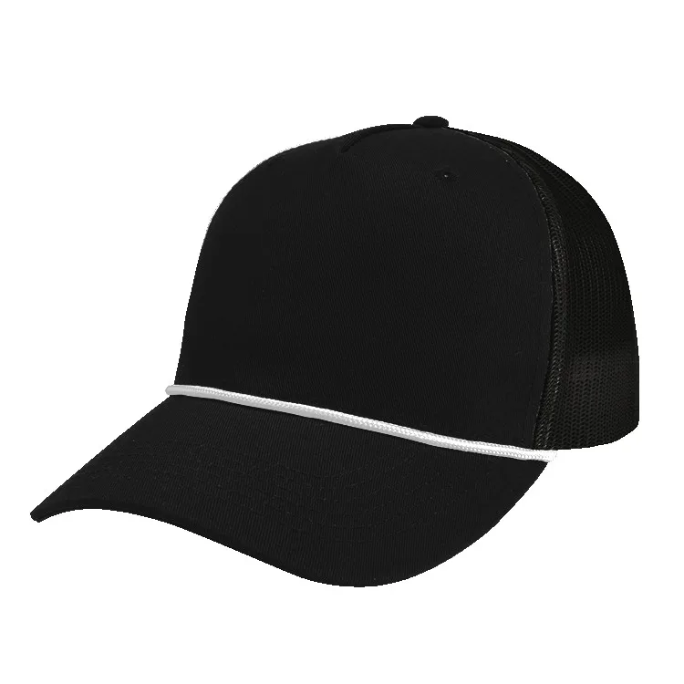 5-Panel Low-Profile Traditional Fit Mesh Back Cap with Rope Cap view 2