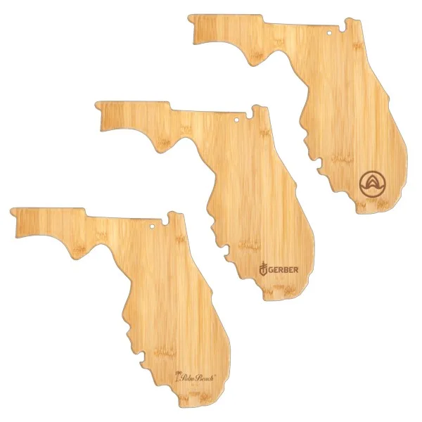 U.S. State Shaped Bamboo Cutting and Serving Boards